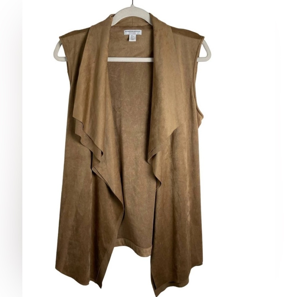 Katherine Barclay Open Layered Faux Suede Vest